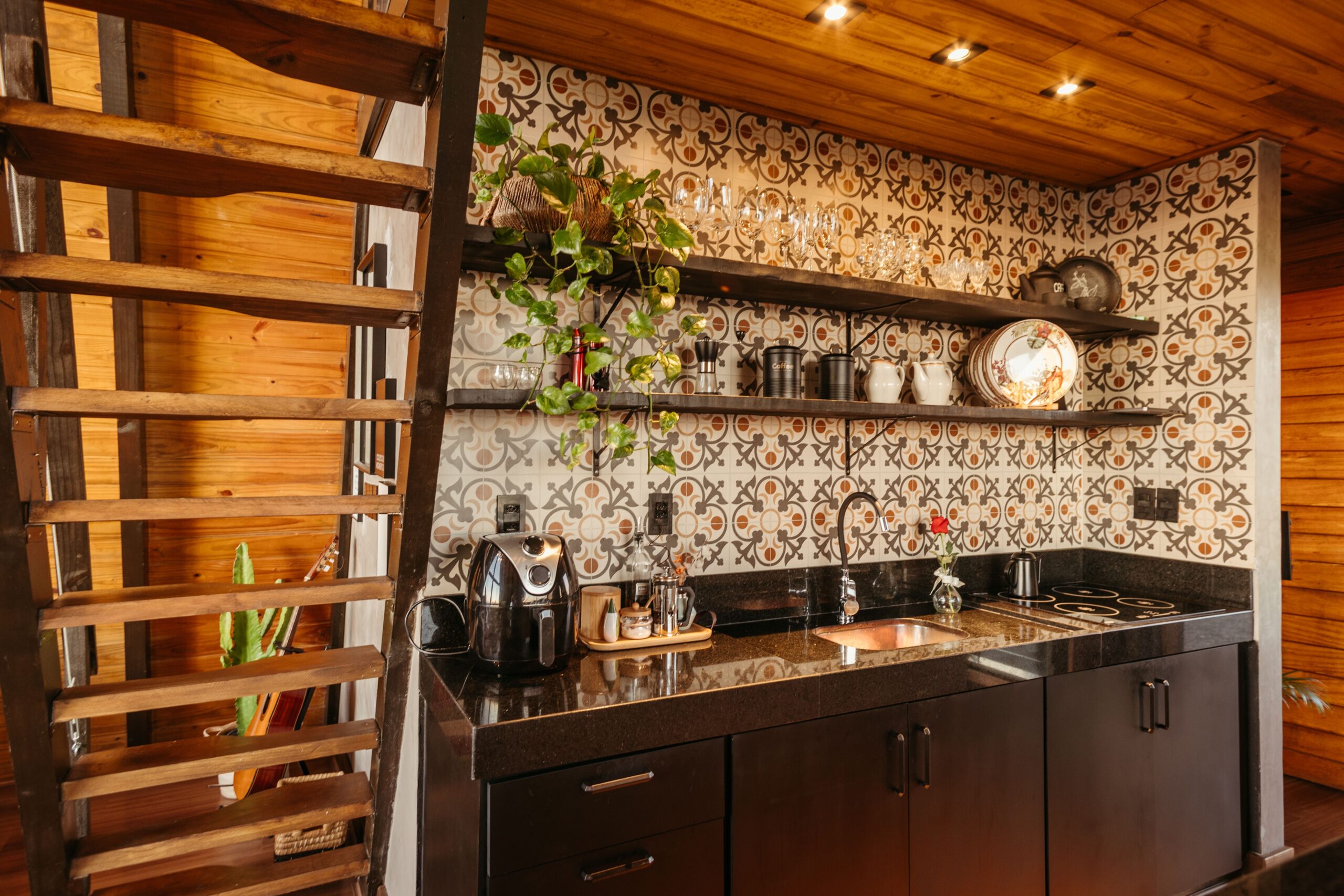 Maximize space in a small kitchen with an organized sink zone